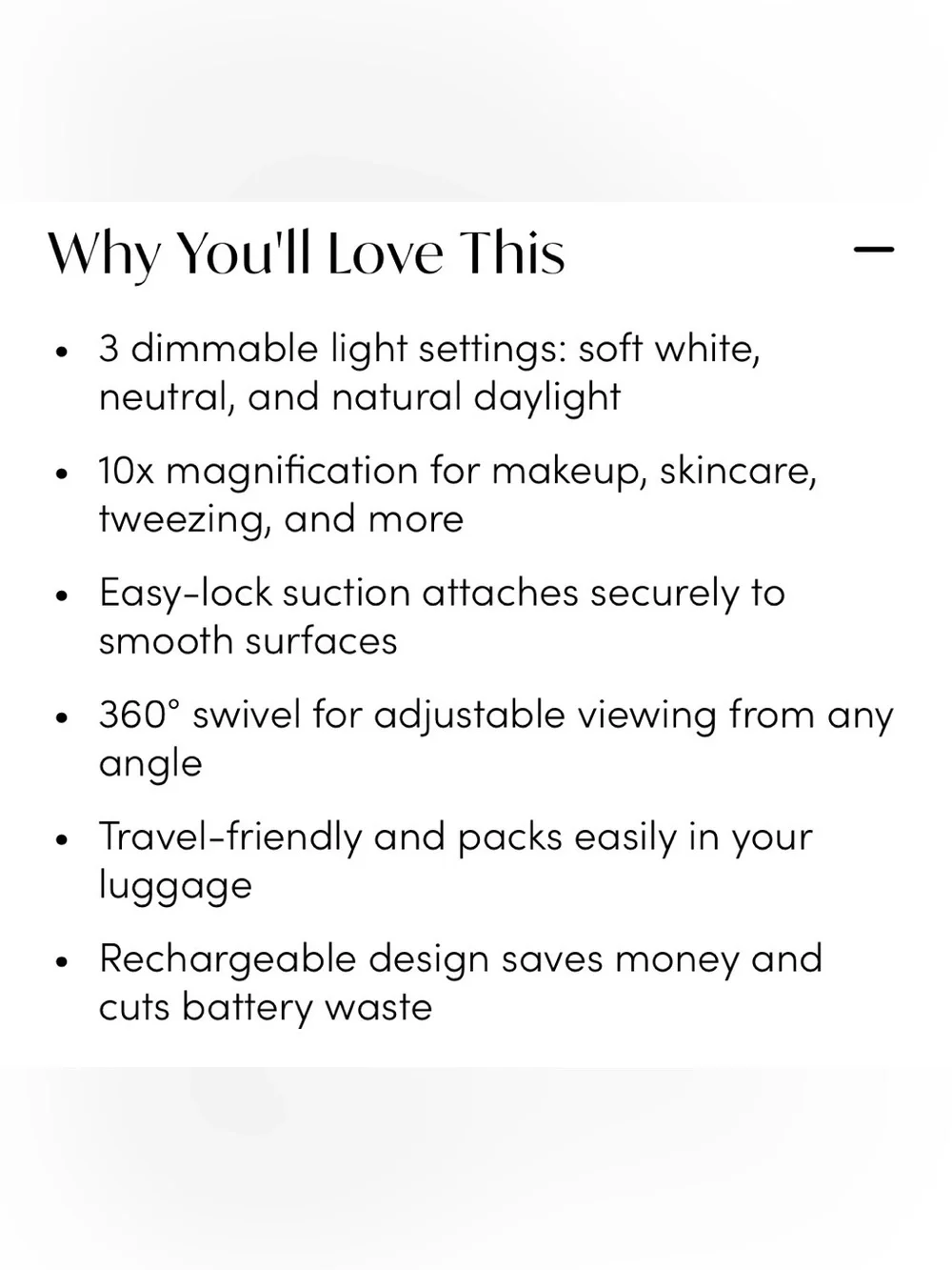 Fancii- Mira 10x Magnifying Makeup Mirror - White